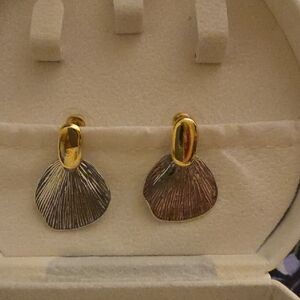 Elegant Gold and Silver Shell Earrings